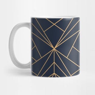 Elegant Geometric Copper Navy Blue Mug